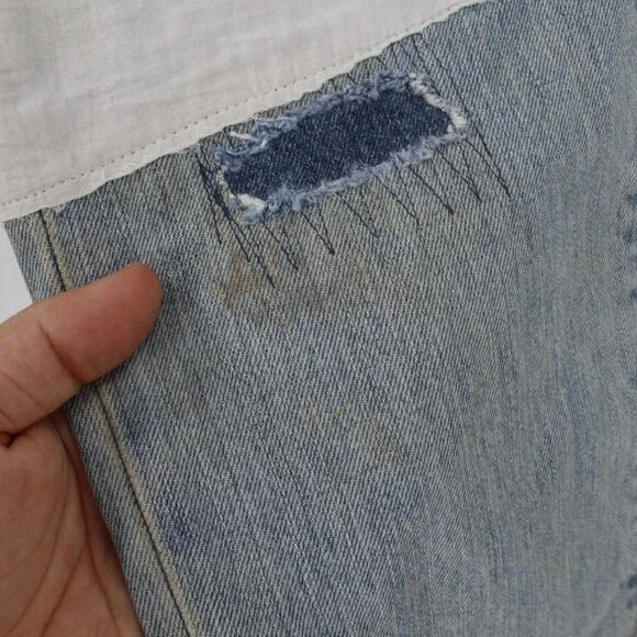 NWT Polo Ralph Lauren Jeans Womens 29 L27 Avery Boyfriend Patchwork Button Fly - Picture 16 of 16